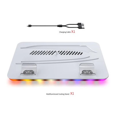 Base de Refrigeración Multifunción DOBE para PS5 Slim y PS5 Pro con Carga Dual RGB %category-name%
