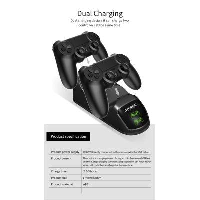 Charging base with indicator light for PS4 controllers - DOBE