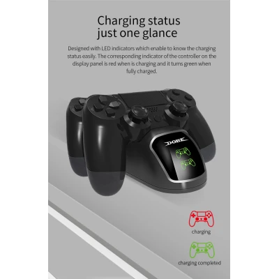 Base de carregamento com luz indicadora para controles de PS4 - DOBE