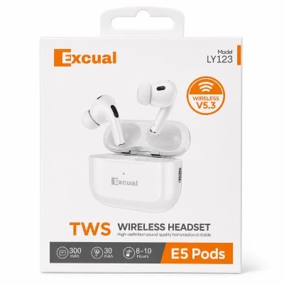 Auriculares Bluetooth, HI-FI, 10h autonomia,TWS, CVC, excual LY123 %category-name%