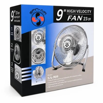 VENTILATEUR DE TABLE 9" / 23 CM, 3 VITESSES, FONCTION SPIN-AIR. | Gros