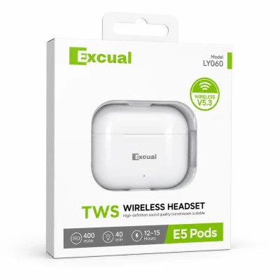 Auriculares TWS Inalámbricos V5.3, autónomia 15h, Exual LY060 E5 Pods %category-name%