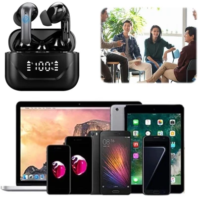 fones de ouvido TWS V-8428 com Tela LED de Carga | M2TEC