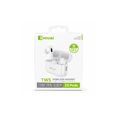 Auriculares TWS Inalámbricos V5.3, autónomia 15h, Exual LY060 E5 Pods %category-name%