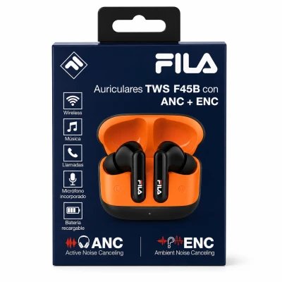 Écouteurs sans fil F45B TWS Bluetooth 5.4 avec réduction de bruit active (ANC), réduction de bruit active (ENC) et mode Transpar