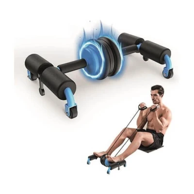 Rodillo Abdominal 6 Ruedas con Bandas de Resistencia