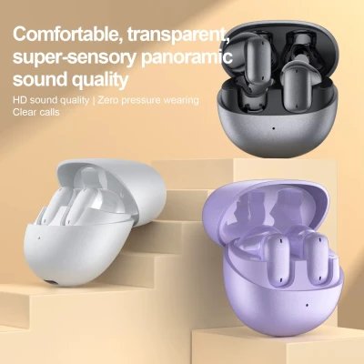 Écouteurs sans fil semi-intra-auriculaires Bluetooth 6.0 TWS avec commandes tactiles et étui de chargement