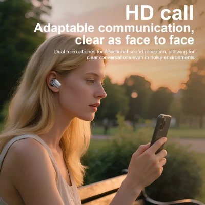 Auscultadores sem fios TWS Bluetooth 6.0 Semi In-Ear com controlo tátil e estojo de carregamento