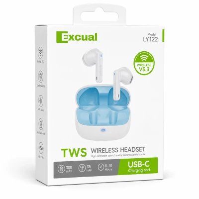 Écouteurs sans fil Excual LY122 Wireless V5.3 TWS avec chargement USB-C