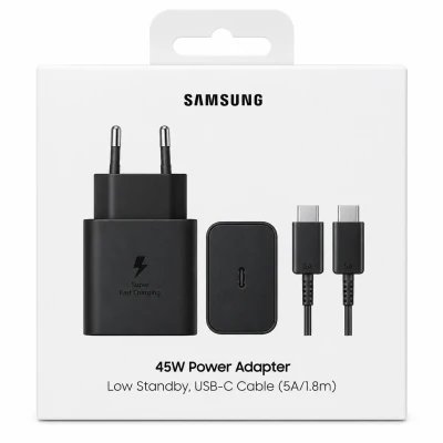 Chargeur ultra-rapide Samsung 45 W USB-C avec câble de 1,8 m et 5 A