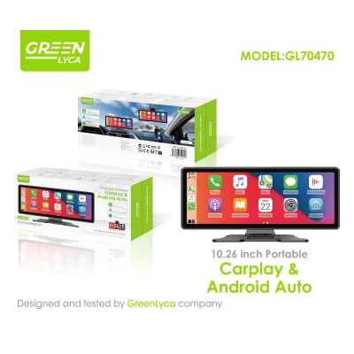 Écran portable GreenLyca GL70470 de 10,26 pouces avec CarPlay, Android Auto et Wi-Fi 5 GHz