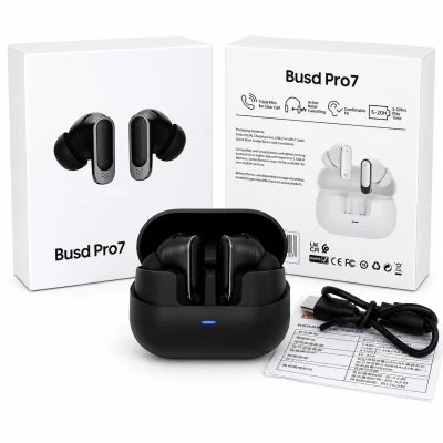 Écouteurs sans fil Busd Pro7 Noir 6.0 avec boîtier de charge 180 mAh
