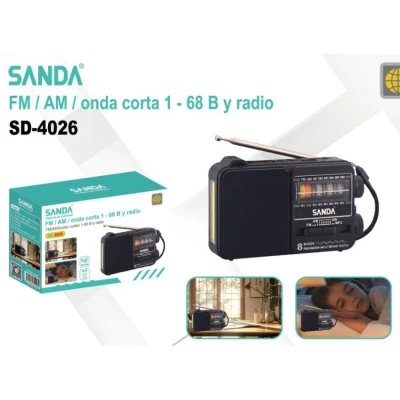 Sanda SD-4046 Portable Radio, 3 Bands FM/AM/SW with Lithium Battery
