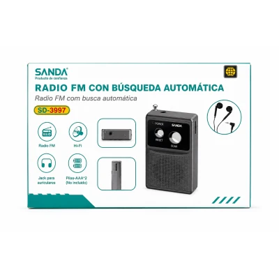 Sanda SD-3997 FM Radio with Auto Search, Hi-Fi and Headphone Jack
