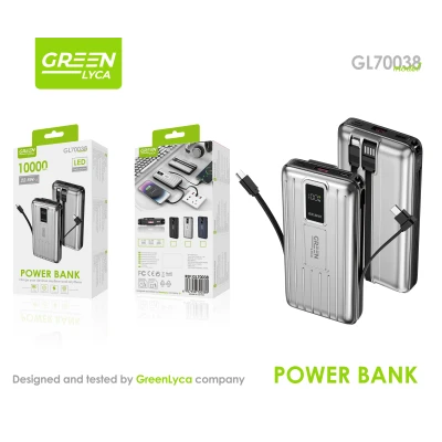 Power Bank 10000mAh 22.5W avec Écran LED Green Lyca GL70038 grossiste & #160; M2TEC