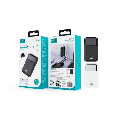 Power Bank M2TEC M-935 12000mAh 22.5W con Enchufe Integrado y Pantalla LED al por mayor | Mayorista M2TEC