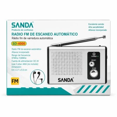 Radio FM de Escaneo Automático SANDA SD-4000 con Altavoz Incorporado