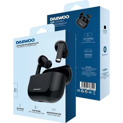 Fones de ouvido intra-auriculares Daewoo DW2001 TWS Bluetooth 5.3 30H Preto