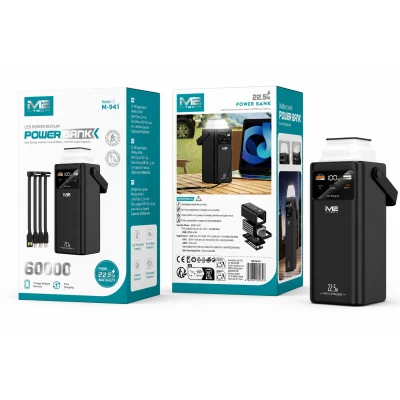 Batterie externe M2TEC M-941 60 000 mAh 22,5 W avec lampe torche LED et câbles intégrés en gros | Grossiste M2TEC