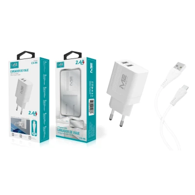 Cargador USB-A, con cable USB-A a USB-C, 2.A %category-name%