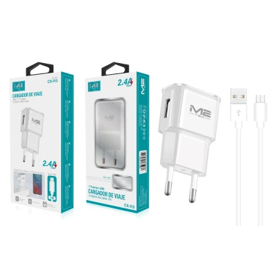 M-Tec Travel Charger CX-113 USB 2.4A with Micro USB Cable 1 meter wholesale M2TEC wholesaler