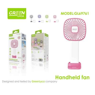 Green Lyca GL69761 Rechargeable Portable Fan 400 mAh with Base