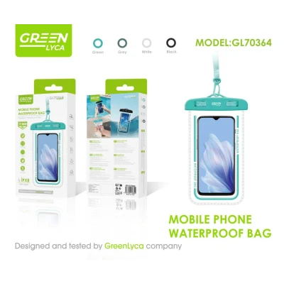 IPX8 7.2" Waterproof Mobile Bag Green Lyca GL70364 wholesale M2TEC wholesaler
