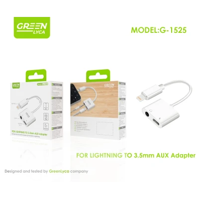 Adaptador Lightning a Jack 3.5mm AUX Green Lyca G-1525 por grosso | Majorista M2TEC