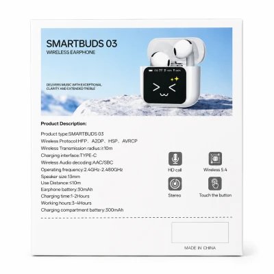 Smartbuds 03 Wireless Earbuds with Display and AI Translation