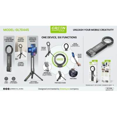 Soporte Magnético Plegable para Smartphone GreenLyca GL70445 Multifunción %category-name%