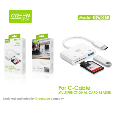 GreenLyca Leitor de Cartões Multifunção USB Tipo C SD MicroSD USB