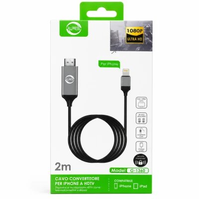 Cable Convertidor Lightning a HDMI 1080P 2 m AllPress G-1360 para