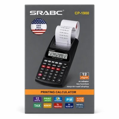 Calculadora Impressora SRABC CP-1900 de 12 Dígitos com Função