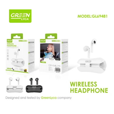 TWS Green Lyca GL69481 Wireless Headphones with Load Case