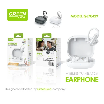 Fones de ouvido tradutores Green Lyca GL70429 BT 5.4, 156 idiomas