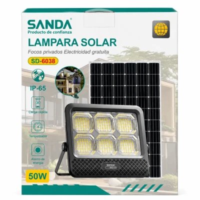 Sanda SD-6038 50W IP65 solar lamp with solar panel