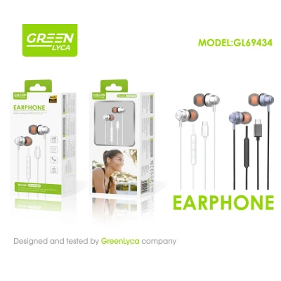 fones de ouvido com cabo USB-C Green Lyca GL69434