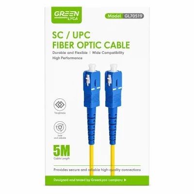 SC/UPC fiber optic cable 5 m Green Lyca GL70519