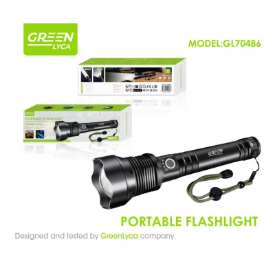 Green Lyca GL70486 portable flashlight with wrist strap