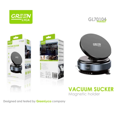 Magnetic car holder with 360° suction cup Green Lyca GL70104