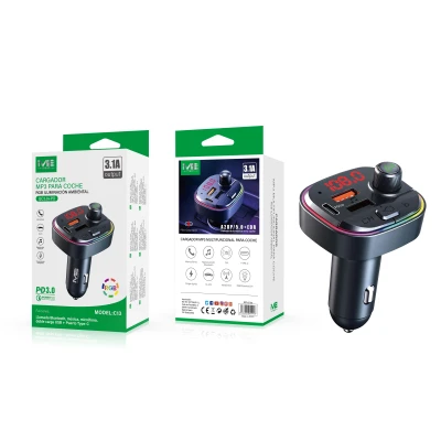MP3 car charger Bluetooth RGB with 2USB and Type-C ME-TEC C15