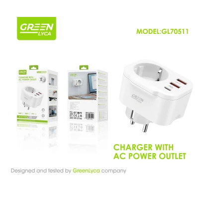 Chargeur avec prise de courant AC Green Lyca GL70511