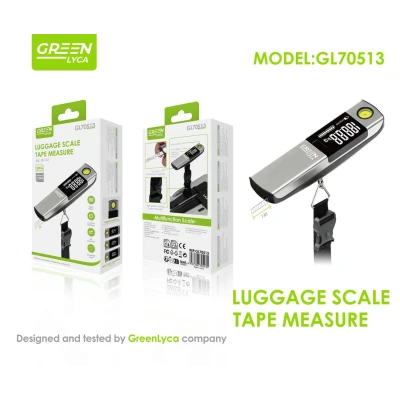 Luggage Scale with Measuring Tape Green Lyca GL70513