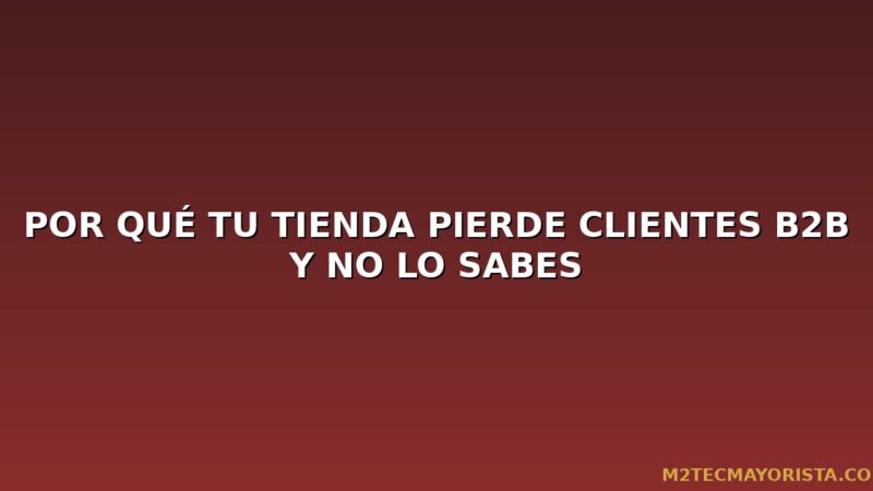 Por Qué tu Tienda Pierde Clientes B2B y No lo Sabes