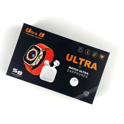 Smartwatch Ultra 8 + Auriculares inalámbricos (reloj inteligente) p...