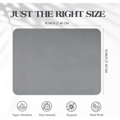 Tapete de Diatomita para Baño - Antideslizante, Absorbente y Elegan...