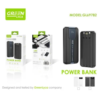 Batería Externa 10000mAh con Pantalla Digital y Cable – Carga Rápid...