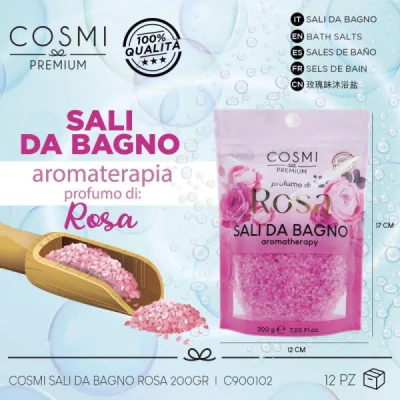 Sal de Baño Aromatherapy Rosa 200g paraCuerpo