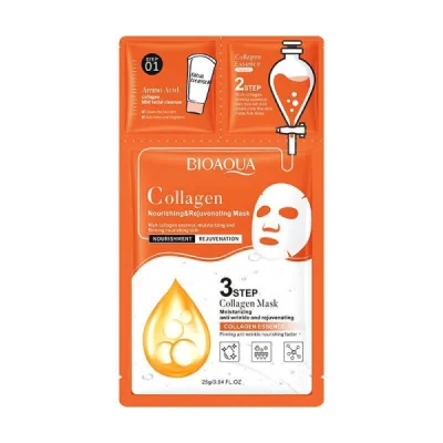 Mascarilla Facial Rejuvenecedora con Colágeno de 3 Pasos paraPiel &...