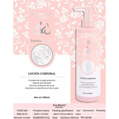 Loción Corporal Kiss Beauty 500 ml (hidratación intensa y piel lumi...